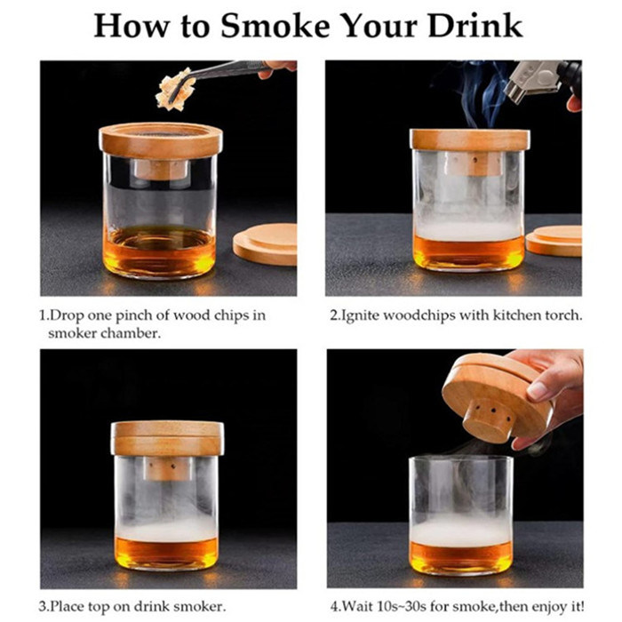 Whiskey Bourbon Drinking Cocktail Smoking Infuser Kit Wood Chips Cocktail 7.JPG